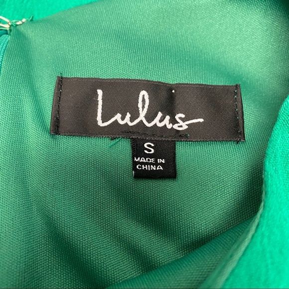 LULU's Women's Sz Small Green Short Sleeve Casual Scoop Neckline Mini Dress - Picture 7 of 7
